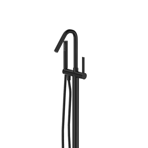 43-3/4 in. High Arch Single-Handle Bathtub Filter with Handheld Shower in Matte Black
