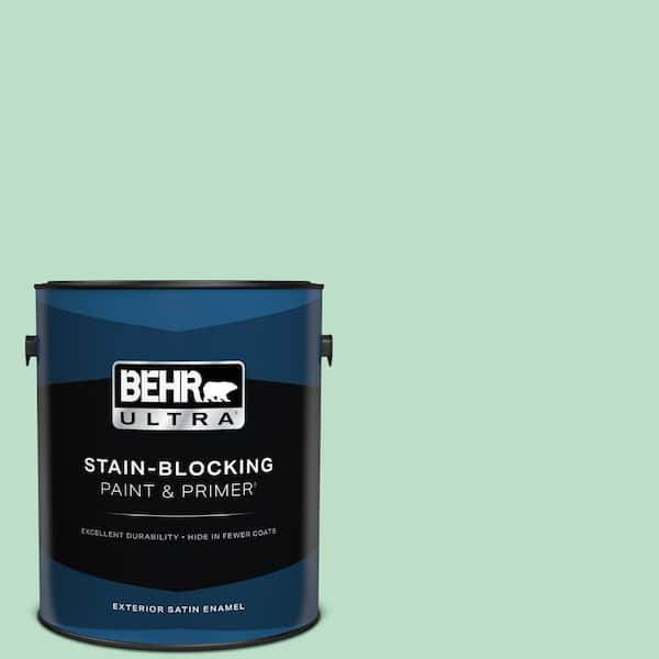 BEHR ULTRA 1 gal. #470C-3 Spirited Green Satin Enamel Exterior Paint & Primer