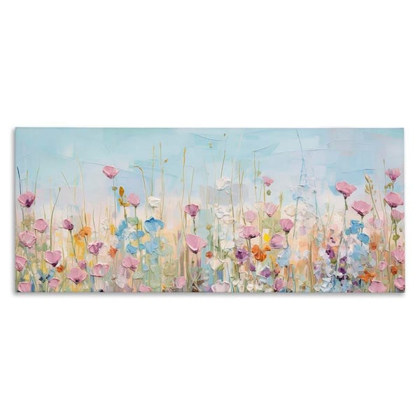 Peaceful Wildflowers Meadow by Gina Kelly Unframed Graphic Art Print Nature 24 in. x 10 in.