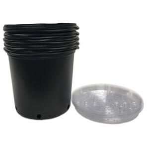 5 Gal. Plastic Nursery Trade Pots with Saucers (4.02 Gal./15.19 L) (5-Pack)