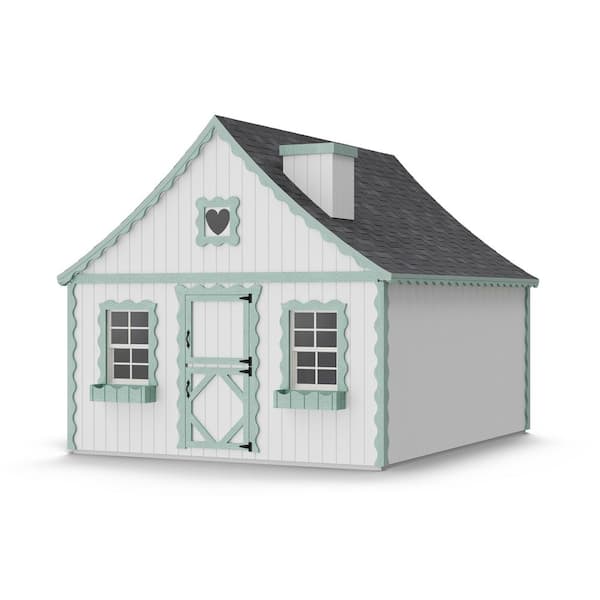 Little Cottage Co. 8 ft. x 10 ft. Gingerbread Cottage Outdoor Wood Playhouse with Floor