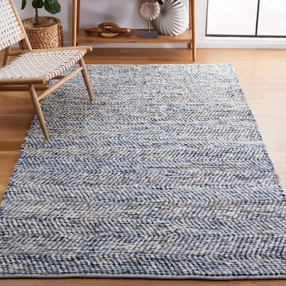 Natura 10 ft. x 14 ft. Blue/Ivory Chevron Striped Distressed Area Rug price history on PriceWatchPro