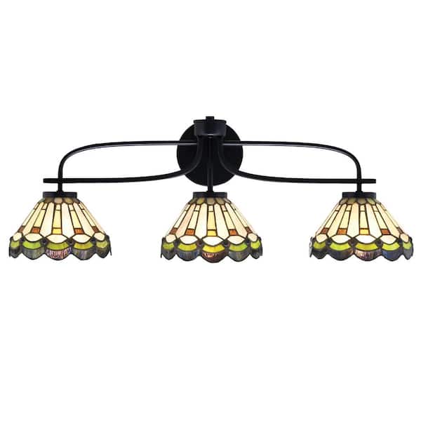 Unbranded Olympia 28.5 in. 3-Light Matte Black Vanity Light
