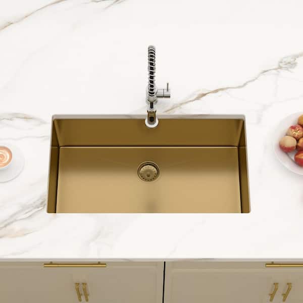 32 in.x 19 in.Single Bowl 16-Gauge Stainless Steel Undermount Kitchen Sink with Bottom Grids
