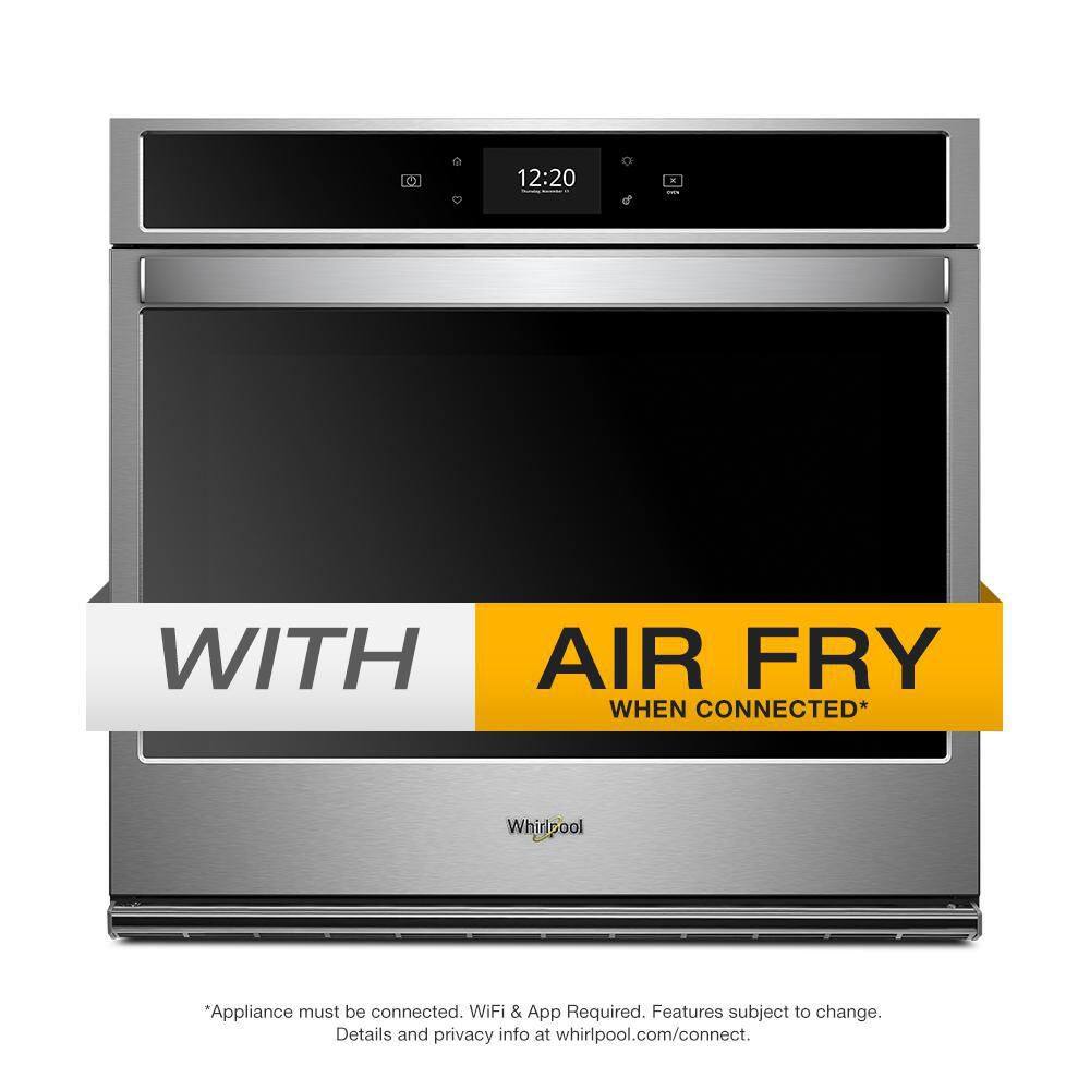 Whirlpool 30 in. Smart Single Electric Wall Oven with Air Fry, When  Connected in Black on Stainless Steel WOS72EC0HS - The Home Depot