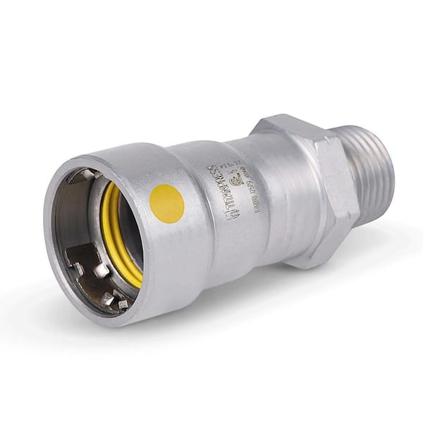 T TITANPRESS 1/2 in. Carbon Steel Press x MPT Male Adapter HNBR Gas