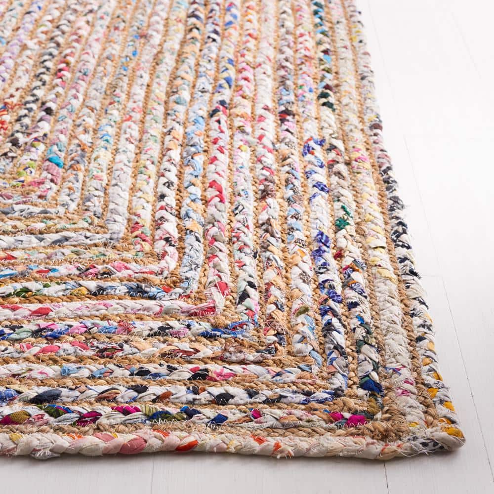 Beige and Multicolor Handwoven Wool and Cotton Area Rug