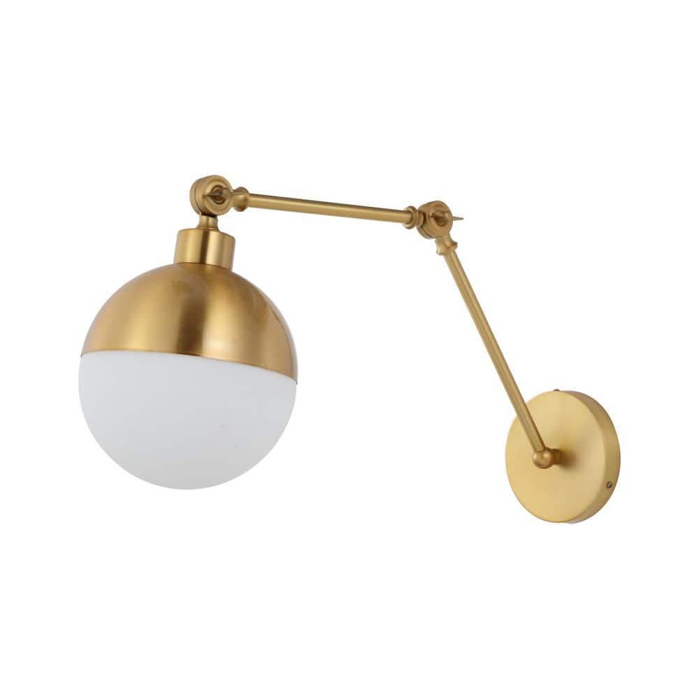 Alba Brass Gold 20'' Dimmable Frosted Glass LED Sconce