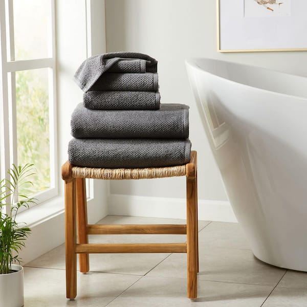 Dark Grey 6-Piece Cotton Quick-Dry Towel Set