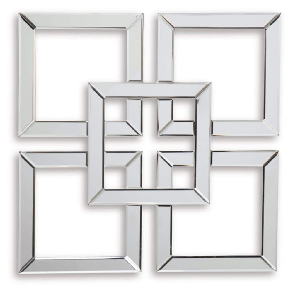 Quinnley 24" Silver Geometric Contemporary Accent Mirror