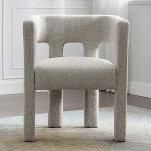 Gray Modern Linen Fabric Upholstered Arm Chair Accent Chair for Living Room, Dining Room, No Assembly Required