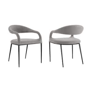 Morgan Light Gray and Black Fabric Dining Chair Set of 2