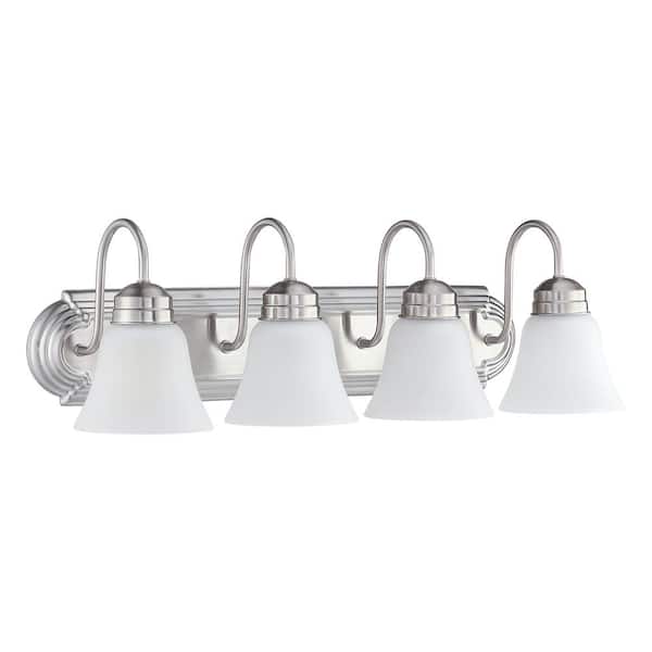 Hukoro Brush 25.49 in. 4-Light Brushed Nickel Vanity Light