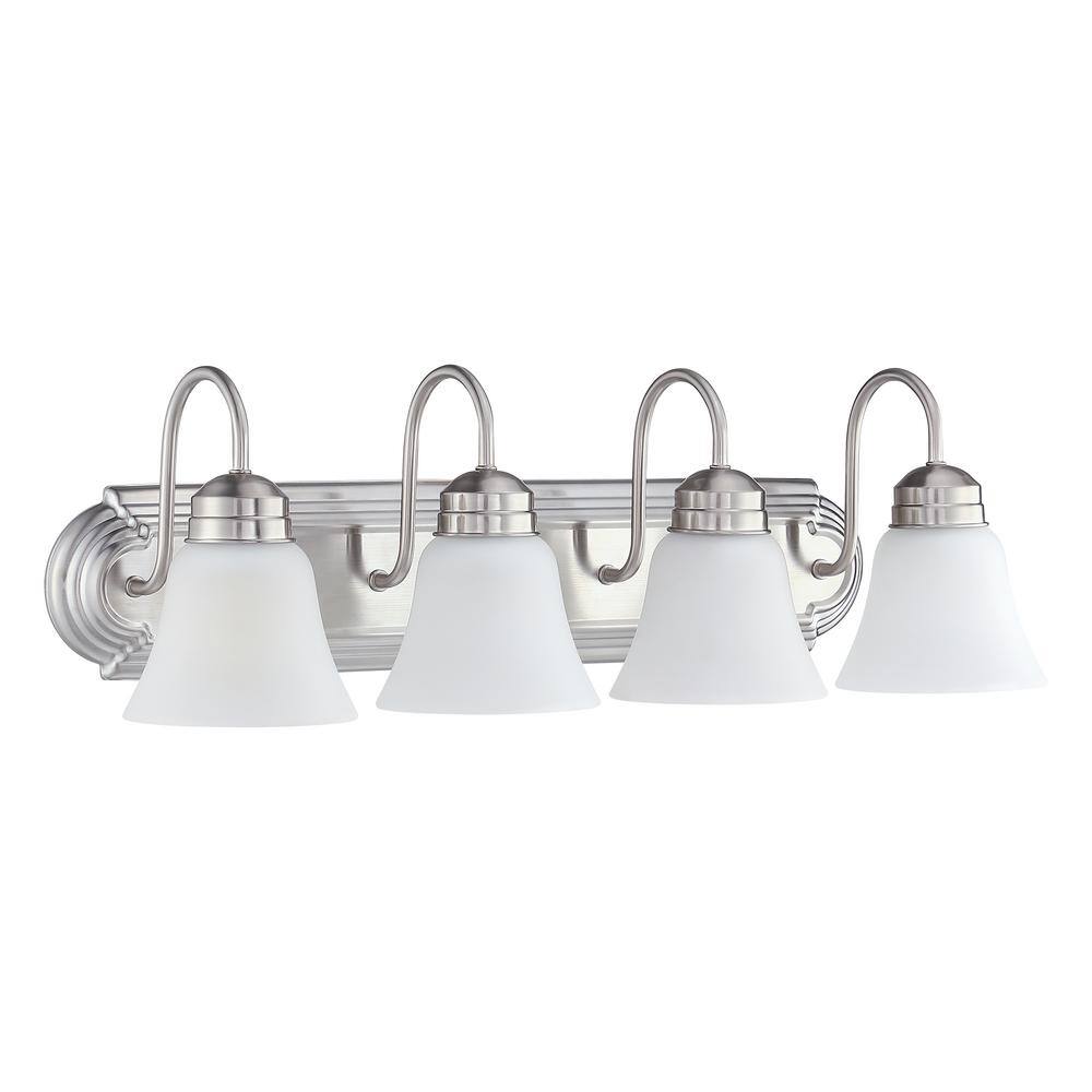 Hukoro Brush 25.49 in. 4Light Brushed Nickel Vanity Light F41114VLBN