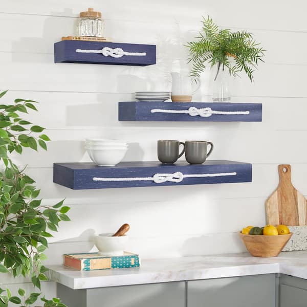Black 2 Shelves Metal Wall Shelf