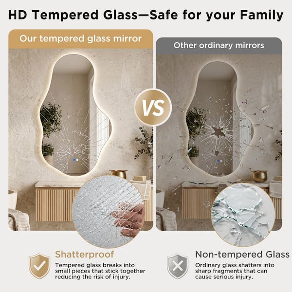 Hochwertiges 26 in. W x 43 in. H Asymmetrical Frameless LED Light