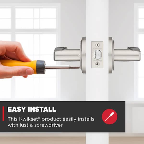 Kwikset Sedona Satin Nickel Reversible Hall Closet Bedroom Passage