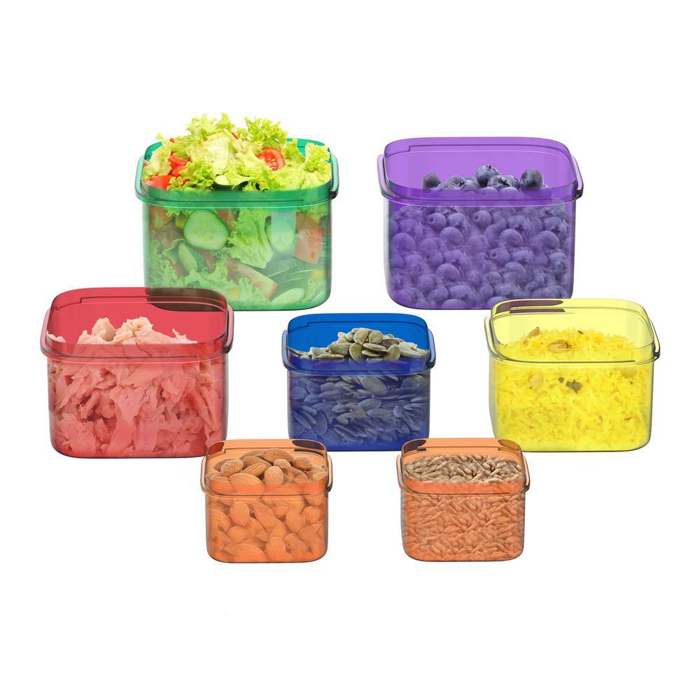Color-Coded BPA-Free Plastic Meal Prep Containers Set