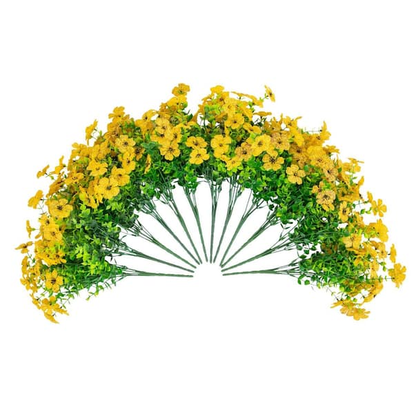 13 in. UV Resistant Artificial Daisy Bush (Indoor/Outdoor) - (Set of 12))