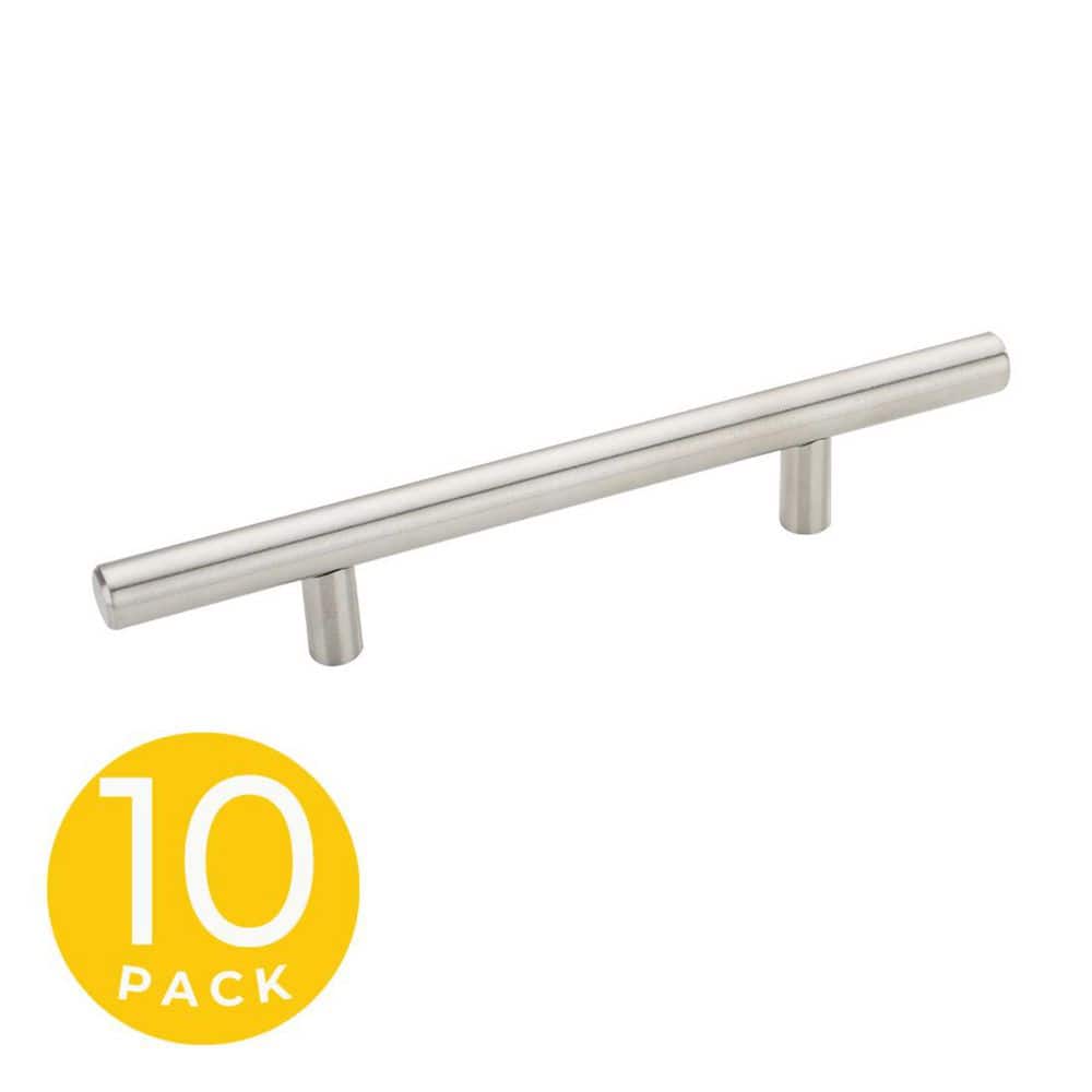 T-Bar Style 3-3/4 in. (96 mm) 7 in. Overall Center-to-Center Modern Brushed Nickel Cabinet Handle/Pull (10-Pack) price history on PriceWatchPro