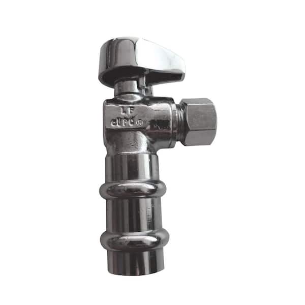 1/2 in. Press x 3/8 in. Compression Brass 1/4 Turn Angle Supply Stop with Tear Drop Handle
