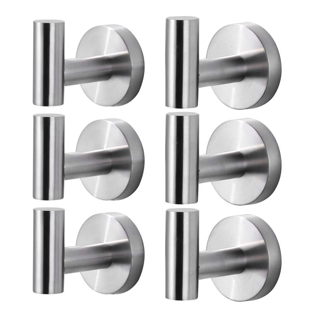 ARCORA Wall Mount Round Stainless Steel J-Hook Robe/Towel Hook in ...