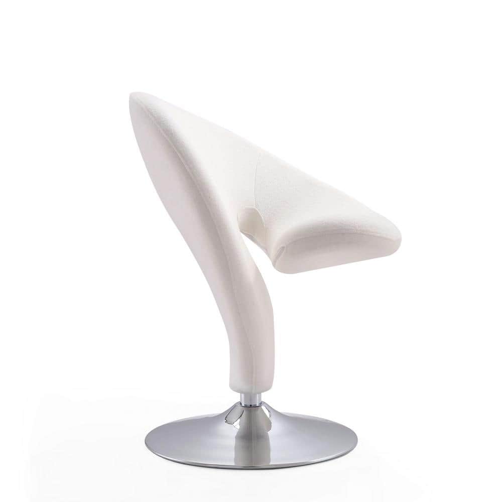 Blue and Chrome Metal Swivel Accent Chair