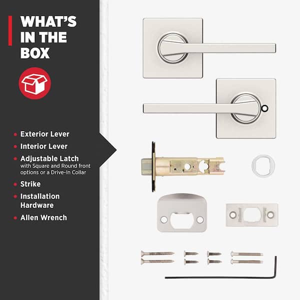 Kwikset Casey Satin Nickel Dummy Door Handle Featuring Microban