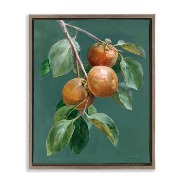 Stupell Industries Autumn Harvest Fruits by Danhui Nai Brown Floater Frame Food Graphic Art Print 21 in. x 17 in.