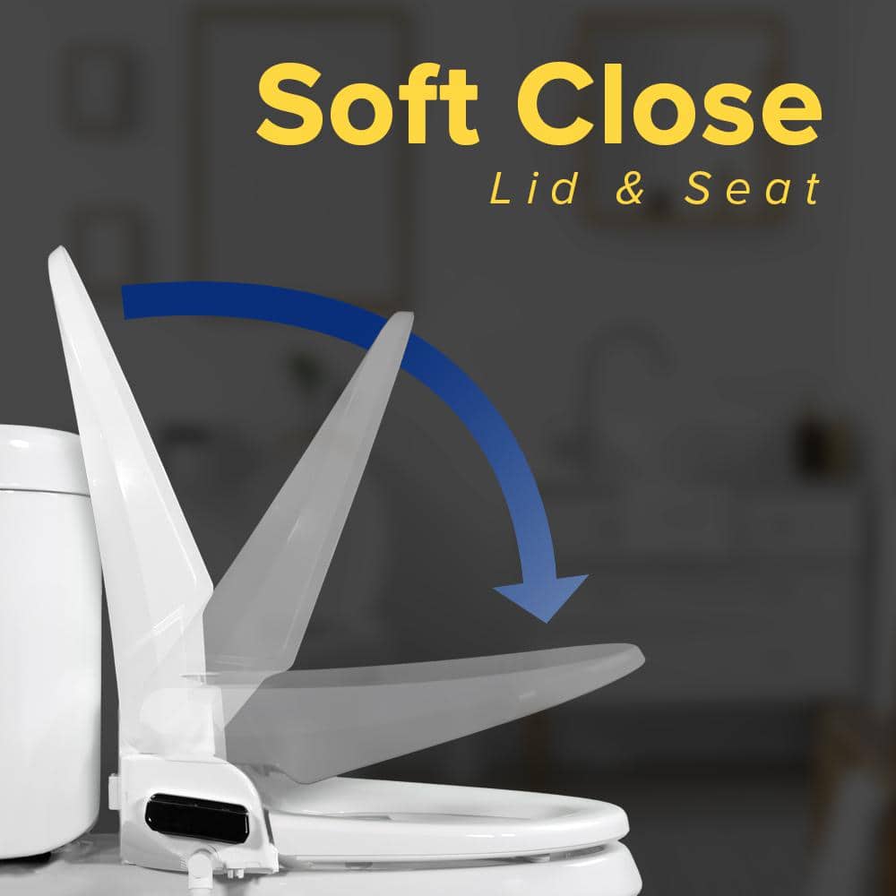 White Electric Bidet Toilet Seat with Remote Control