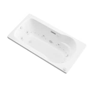 Zircon 5 ft. Left Drain Rectangular Drop-in Whirlpool and Air Bath Tub in White