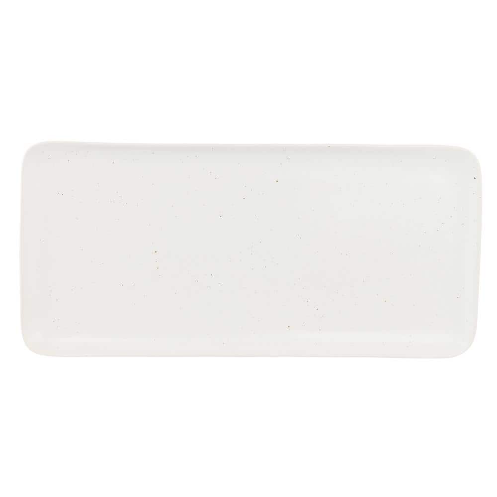 Landon White Stoneware Rectangle Serving Tray