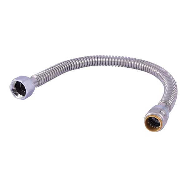SharkBite Max 3/4 in. Push-to-Connect x 1 in. FIP x 24 in. Corrugated Stainless Steel Water Heater Connector