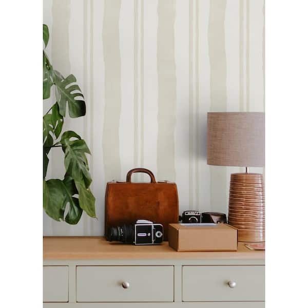 Mr. Kate Winston Watercolor Stripe White Peel and Stick Wallpaper