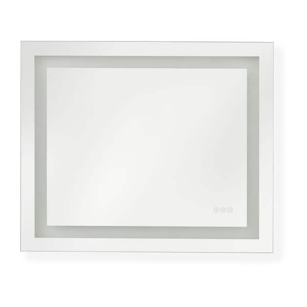 Mera 36 in. x 30 in. Bright White Integrated LED Illuminated Dimmable Vanity Light Mirror