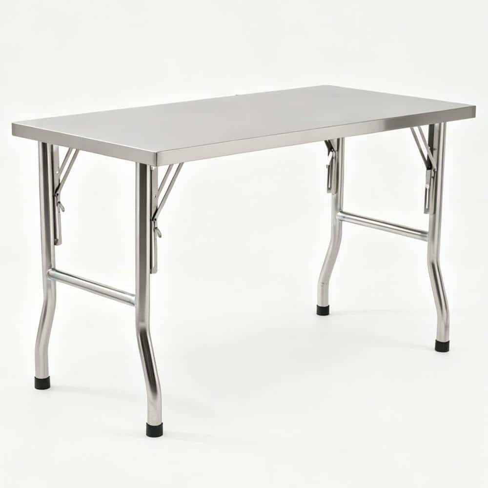 "48x24x34"" Stainless Folding Work Table, Prep Station, Bent Leg, 0.8mm, Single Layer, Portable" price history on PriceWatchPro