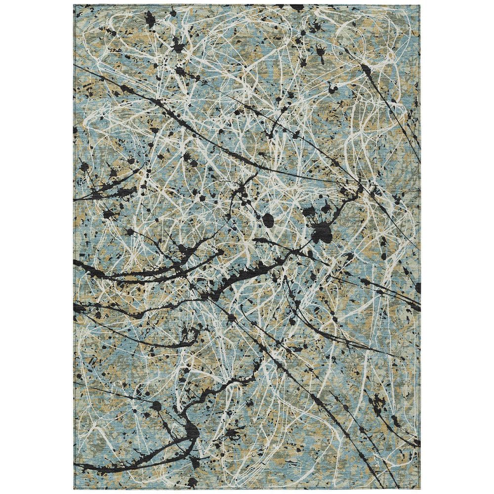 Chantille Machine Washable Indoor/Outdoor Abstract ACN2389 Teal 5 ft. x 7 ft. 6 in. Area Rug price history on PriceWatchPro