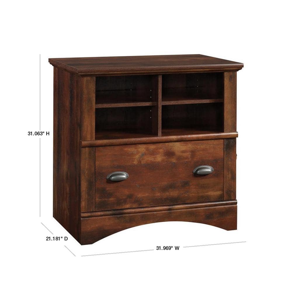 Curado Cherry Lockable Lateral Filing Cabinet with Shelves