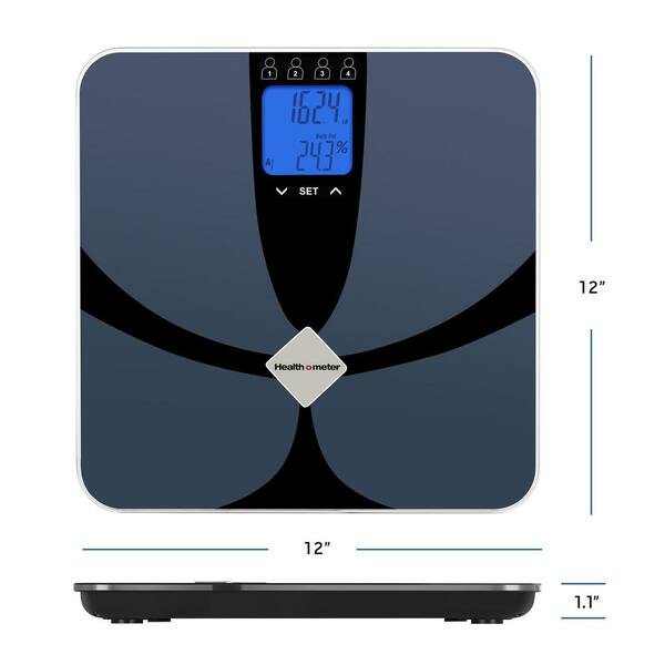 HEALTH O METER BLUETOOTH SMART SCALE-BLACK-TEMPERTED GLASS 400LB CAP outlets #01499