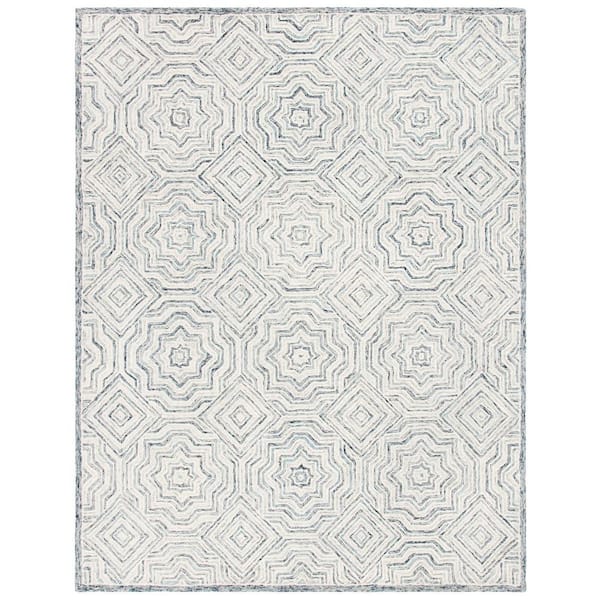 Capri Beige/Blue 8 ft. x 10 ft. Diamond Geometric Area Rug