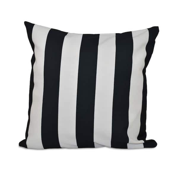 Unbranded Classic Black Striped 16 in. x 16 in. Throw Pillow