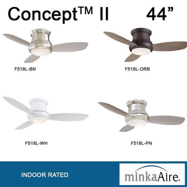 Minka Fans MINKA-AIRE Concept II 44in. Indoor White Ceiling Fan with Integrated ...