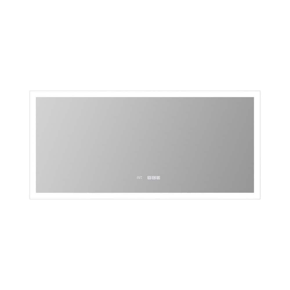 60 in. W x 28 in. H Large Rectangular Frameless Anti-Fog LED Front Lighting