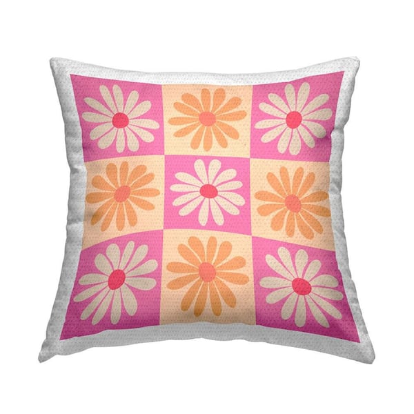 Stupell Industries Alternating Daisy Pattern Outdoor Printed Throw Pillow by Carrie Cantwell