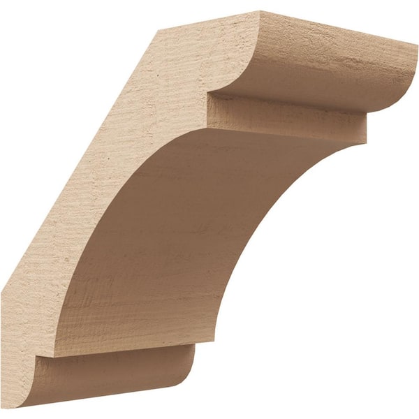 Ekena Millwork 5 in. x 8 in. x 8 in. Olympic Rough Cedar Woodgrain Timberthane Polyurethane Knee Brace, Primed