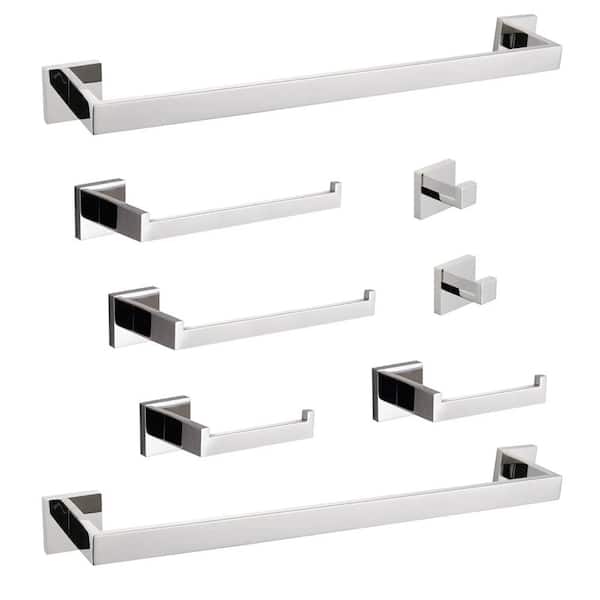 8-Piece Bathroom Hardware Set, Chrome