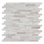 Himalayan Gray 11.77 in. x 11.57 in. x 8 mm Stone Peel & Stick Wall Mosaic Tile (5.68 sq. ft./case)