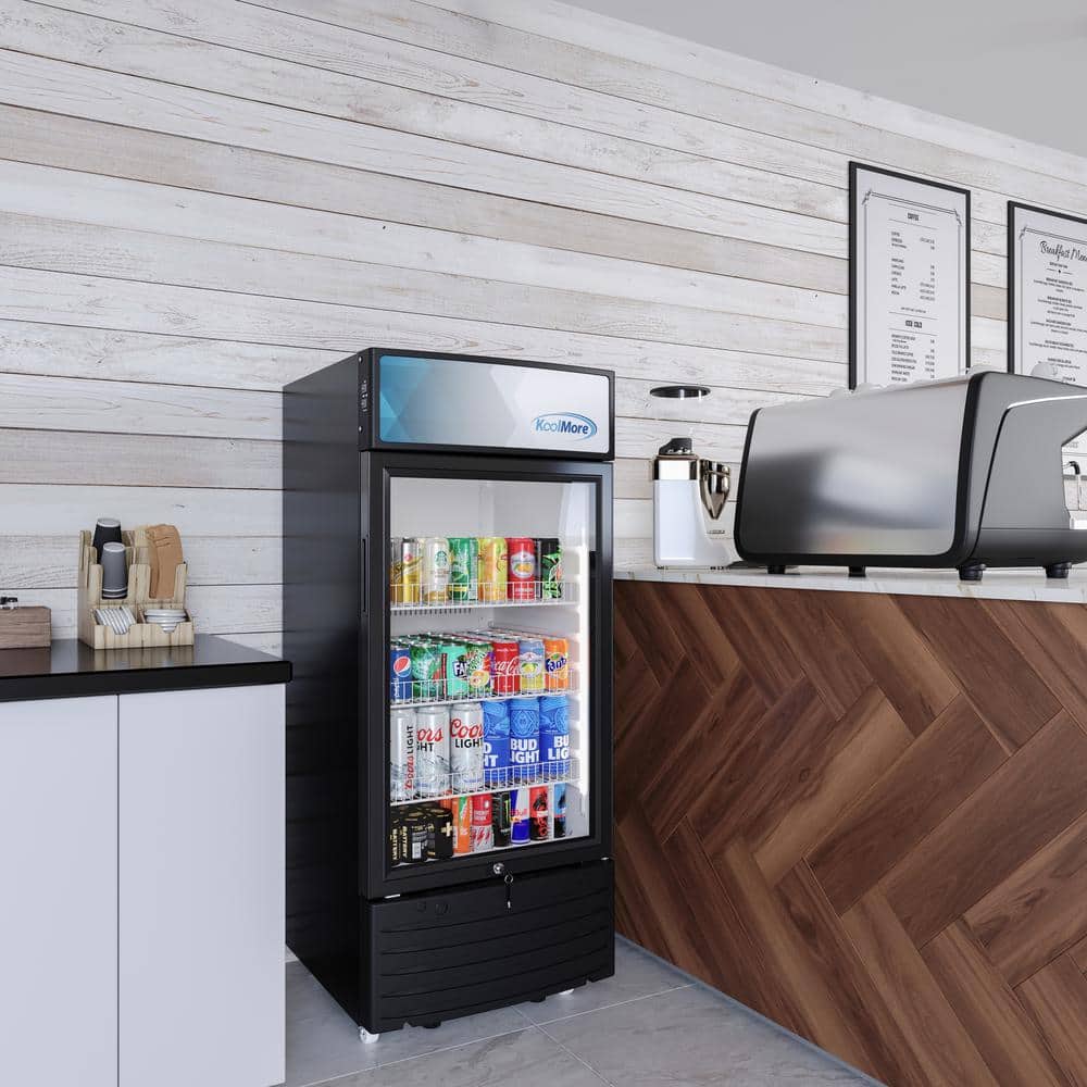 Black 6 Cu. Ft. Glass Door Commercial Display Refrigerator