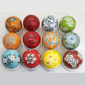 Yokohama 3 in. Wide Set of 12 Decorative Ceramic Balls