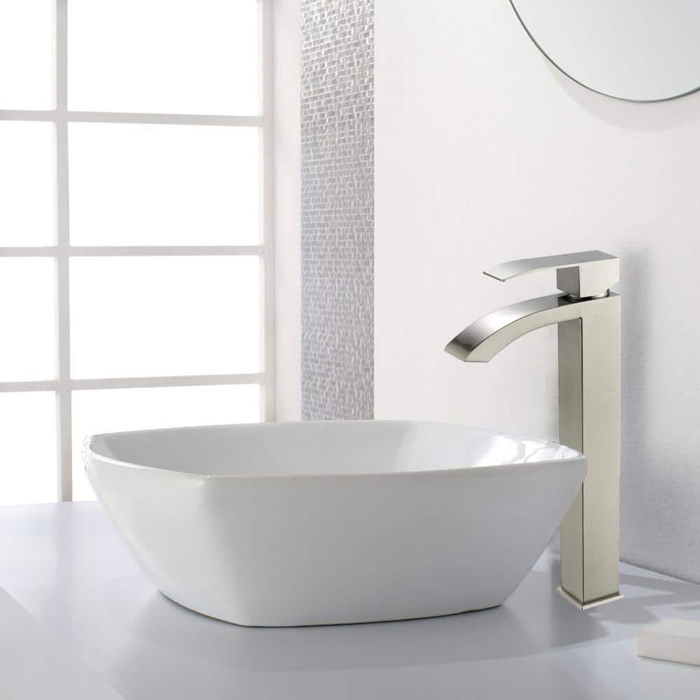 Brushed Nickel Single Handle Vessel Sink Faucet